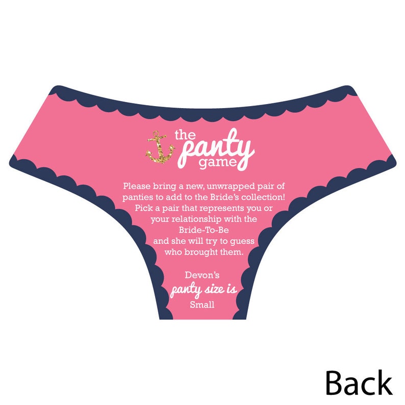 Lingerie Panty -24 Ct Nautical Bridal Shower Panty Game Bachelorette Party Panty Game Last Sail Before The Veil Hen Party Panty Game