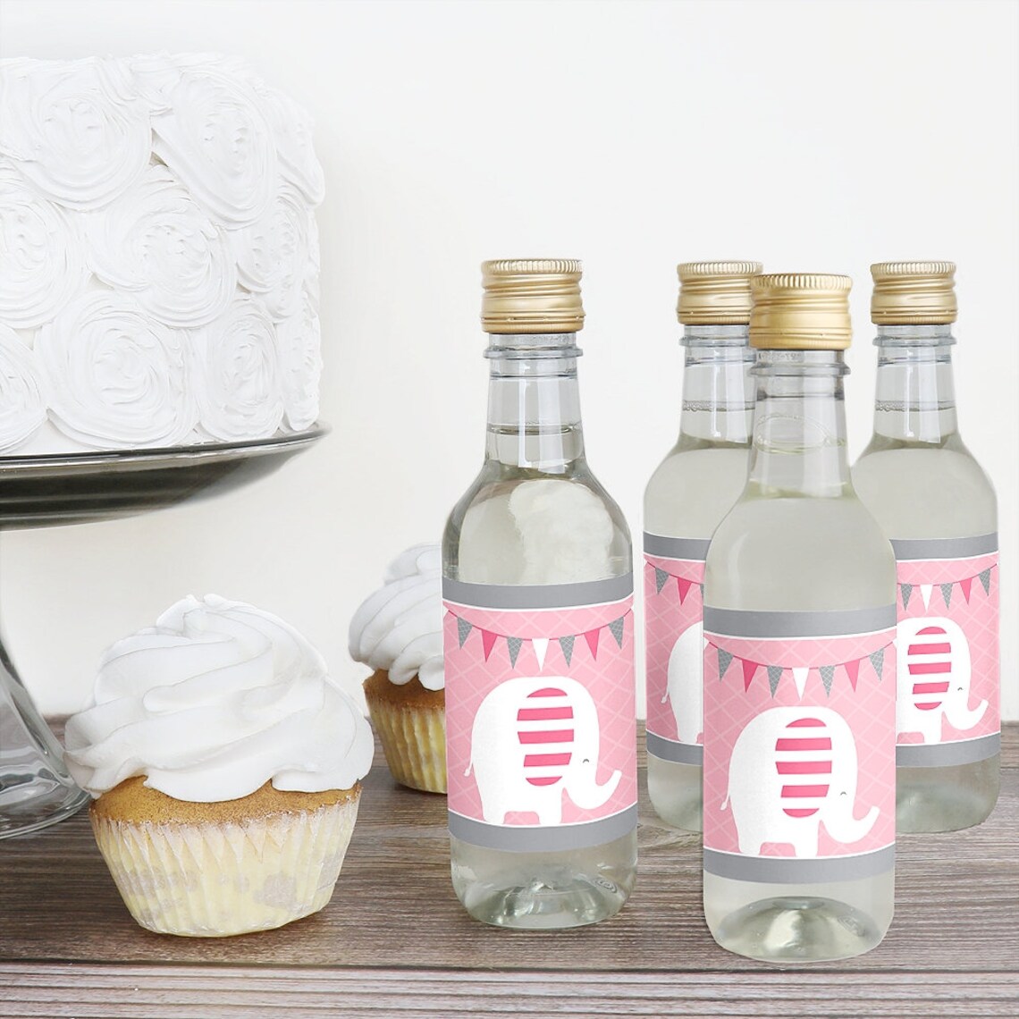 Pink Elephant Mini Wine and Champagne Bottle Label Stickers Etsy