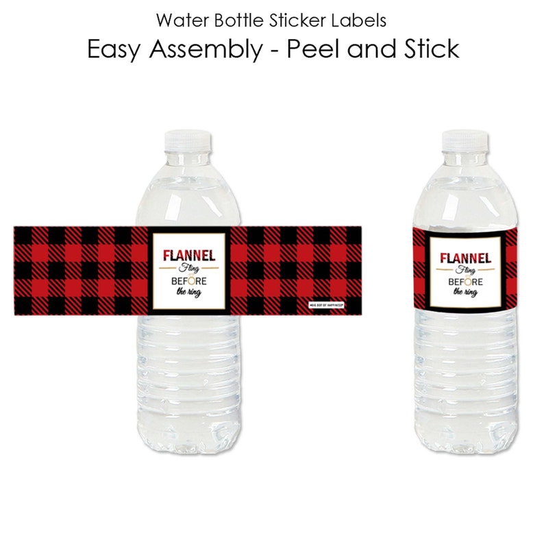 Bachelorette Party Water Bottle Sticker Labels Flannel - Etsy