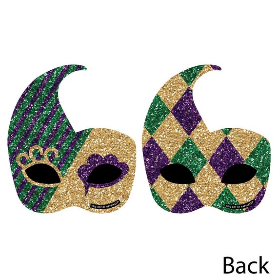 Mardi Gras Masquerade Party Diy Mask Shaped Decorations Etsy