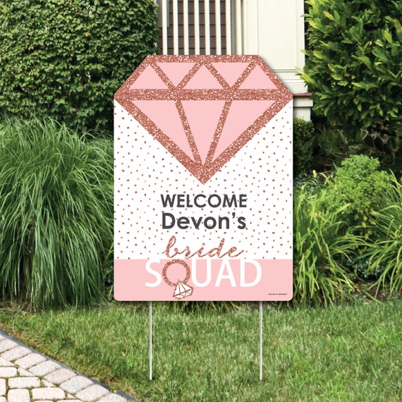 Bride Squad Bachelorette Party Decorations Personalized Rose Gold