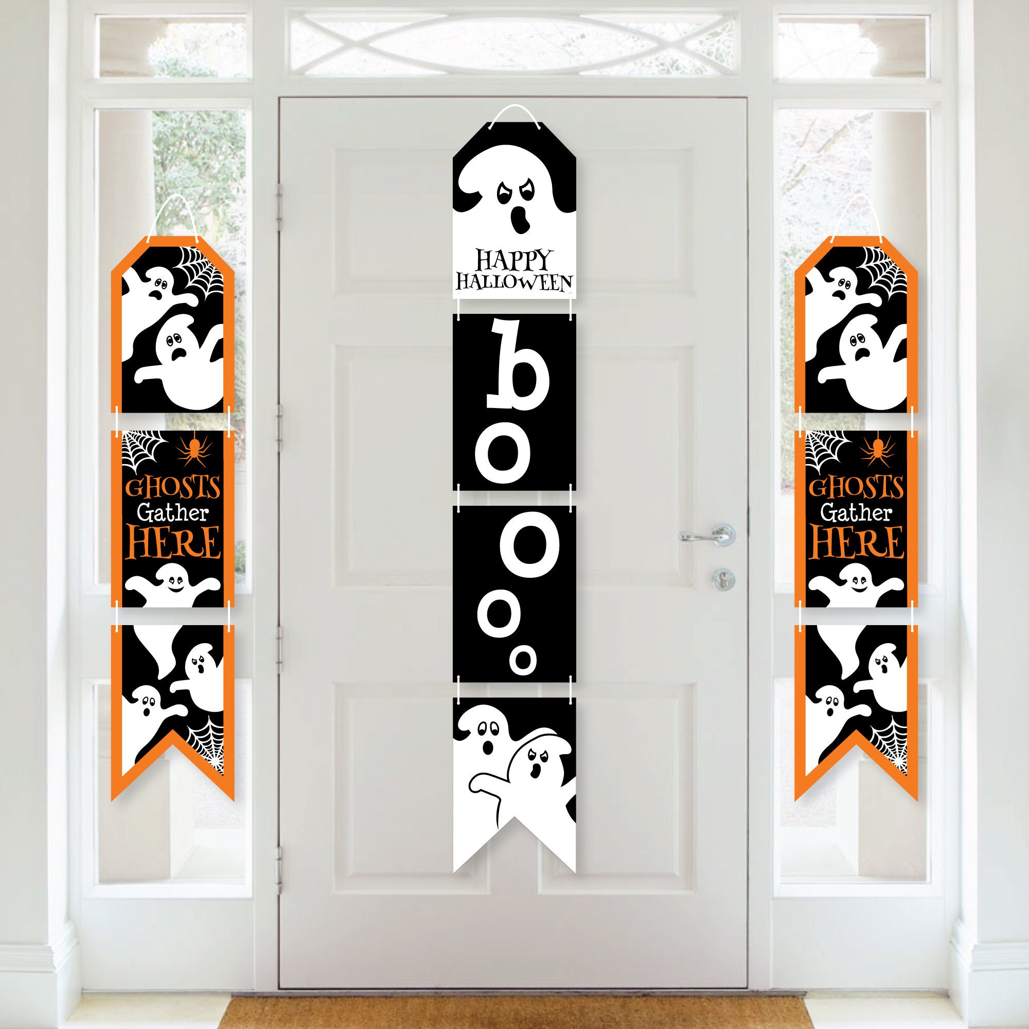 Halloween-Türabdeckung Mit Geister-Motiv – 180x80 Cm, Polyester, Inkl. Aufhänge-Seil Für Party-Deko