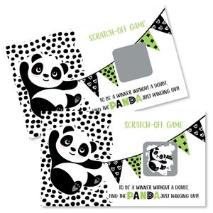 Party Like a Panda Bear Scratch Off Game Panda Baby Shower Birthday Party Game Cards Panda Bear Party Scratch Off Game 22 Count image 1