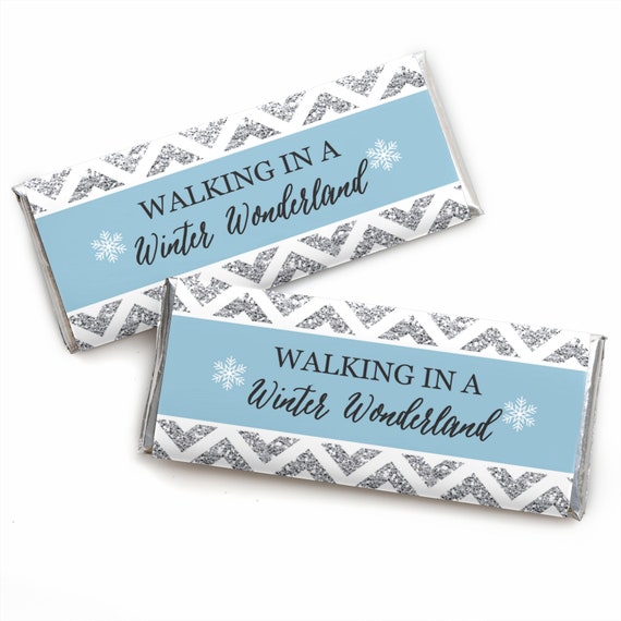 Winter Wonderland - Holiday Candy Bar Wrappers - Snowflake Holiday Party & Winter Wedding Favors - 24 Count Il_570xn