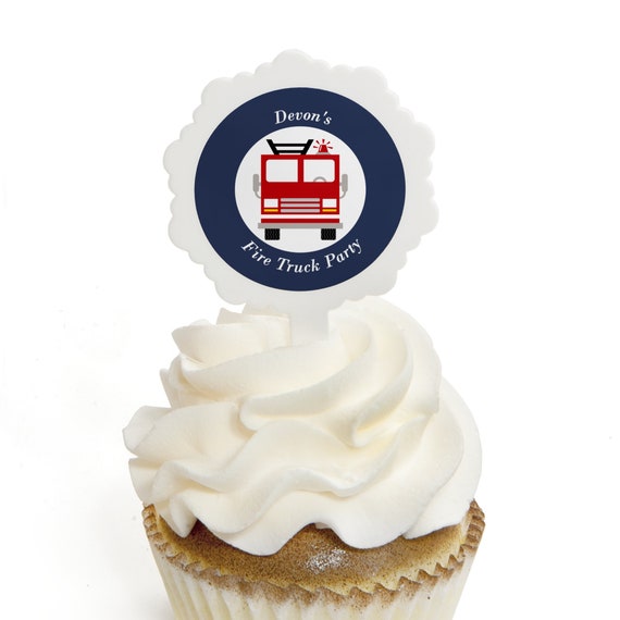 Fired Up Fire Truck Cupcake Picks Cupcake Decoration Kit