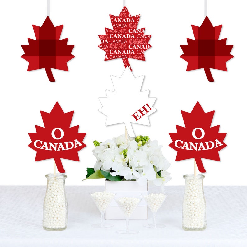 Canada Day 20 Ct Happy Canada Day Decorations Canadian Party Decor DIY Decorations Party Essentials 150th Birthday Maple Leaf