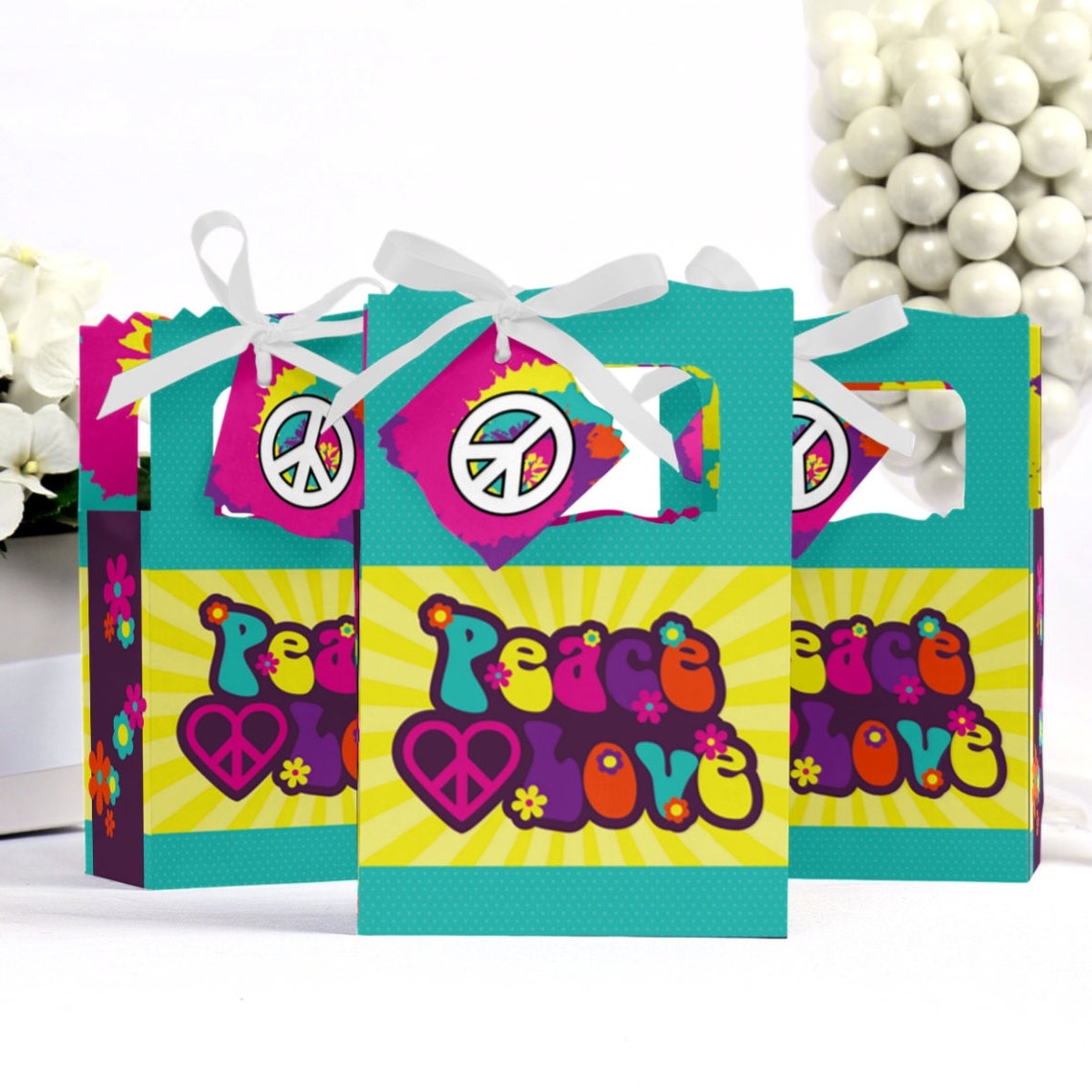 60's Hippie 1960's Groovy Party Favor Boxes Set of Etsy