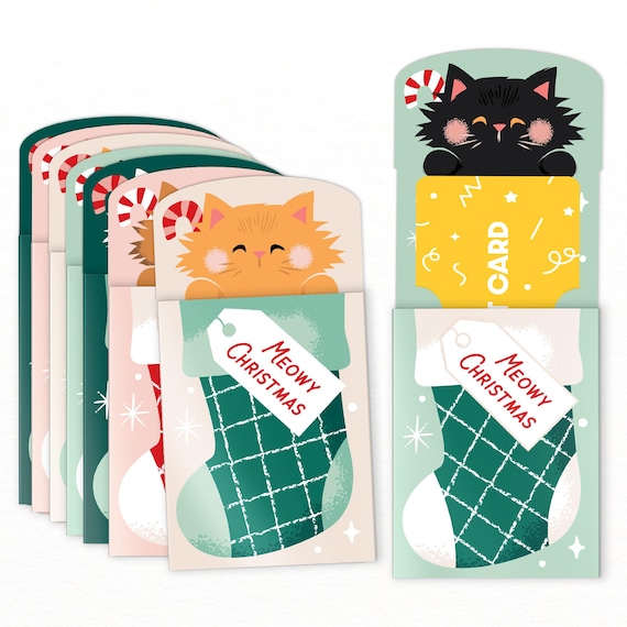 Big Dot of Happiness Cat Christmas Gift Card Holders with Envelopes, Pets Holiday Money Holders & Sleeves, Assorted Holiday Nifty Gifty Pack, Set of 8 Big Dot of Happiness Cat Christmas Gift Card Holders with Envelopes, Pets Holiday Money Holders & Sleeves, Assorted Holiday Nifty Gifty Pack, Set of 8