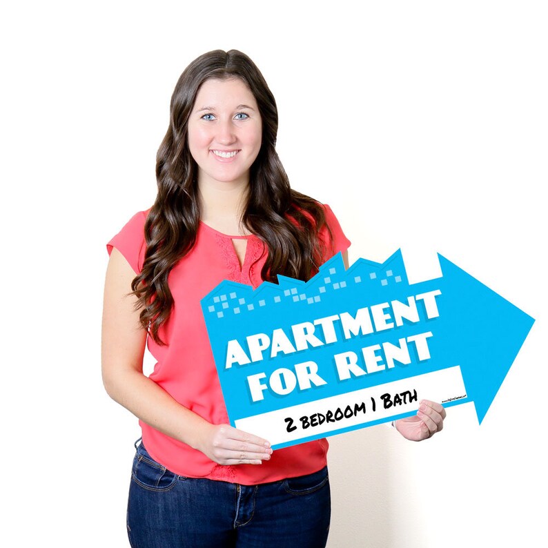 Set of 3 Apartment for Rent Weather Resistant Corrugated Plastic Sign Yard Sign with Stakes Double Sided Outdoor Lawn Sign