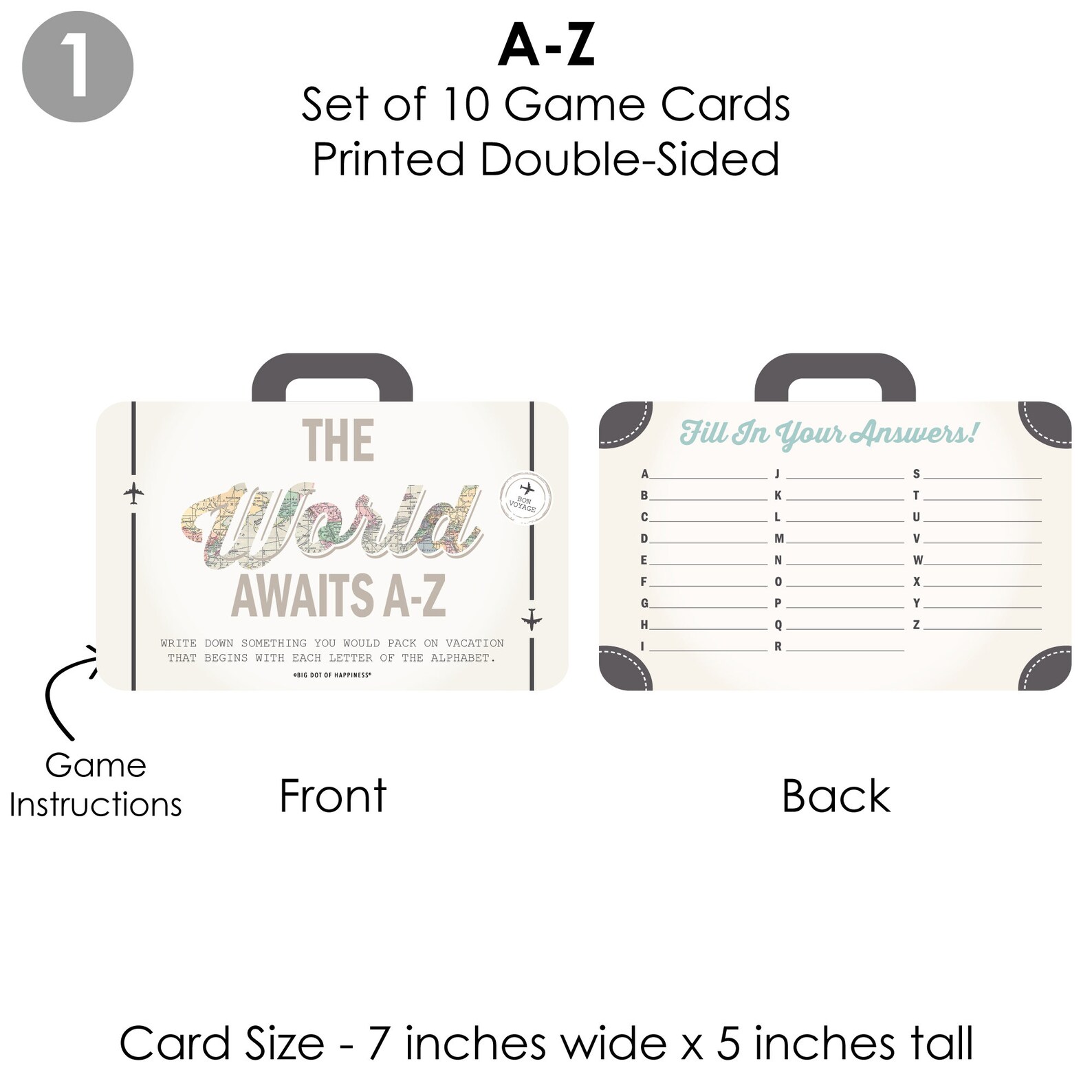 World Awaits 4 Travel Themed Party Games 10 Cards Each Etsy