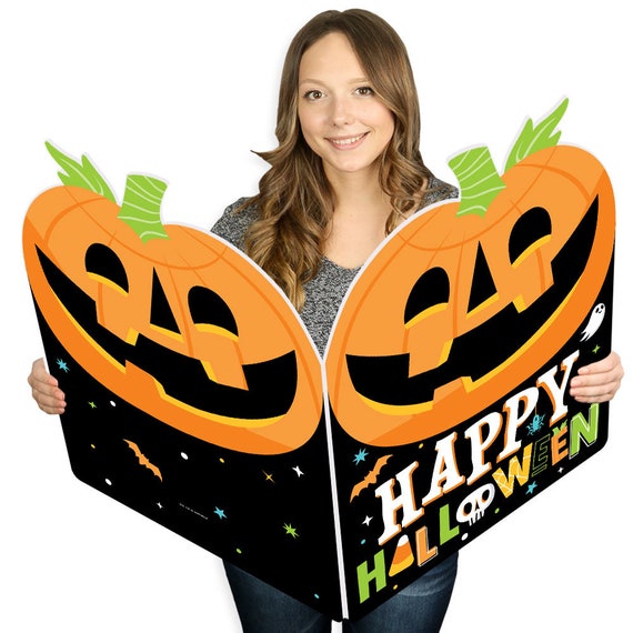 Jack-O'-Lantern Halloween - Kids Halloween Party Giant Greeting Card - Big Shaped Jumborific Card - 16.5 x 22 inches Il_570xn