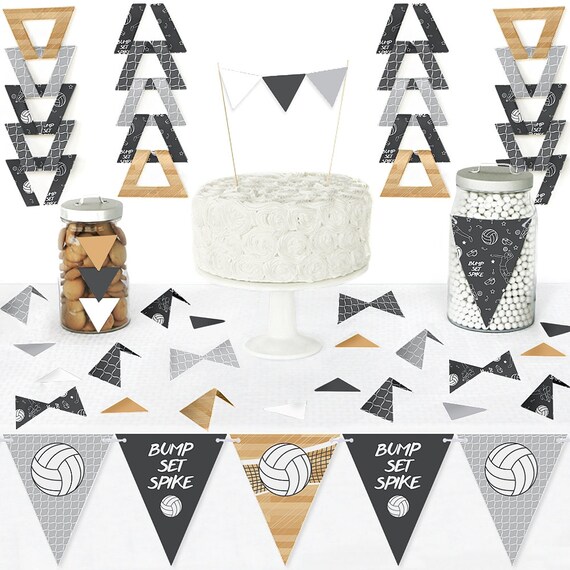Bump Set Spike Volleyball Diy Pennant Banner Decorations