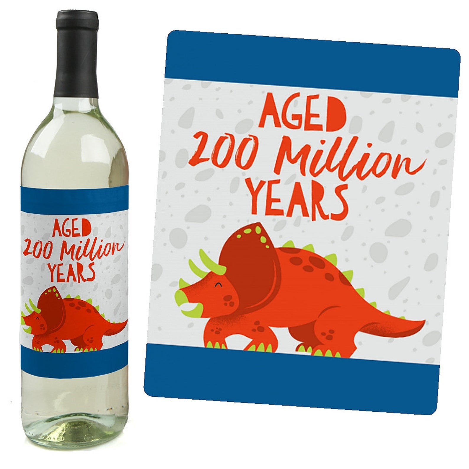 Roar Dinosaur Wine Bottle Labels Dino Mite Trex Wine Gifts Etsy