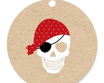 Beware of Pirates - Round Party Tags (Set of 20)