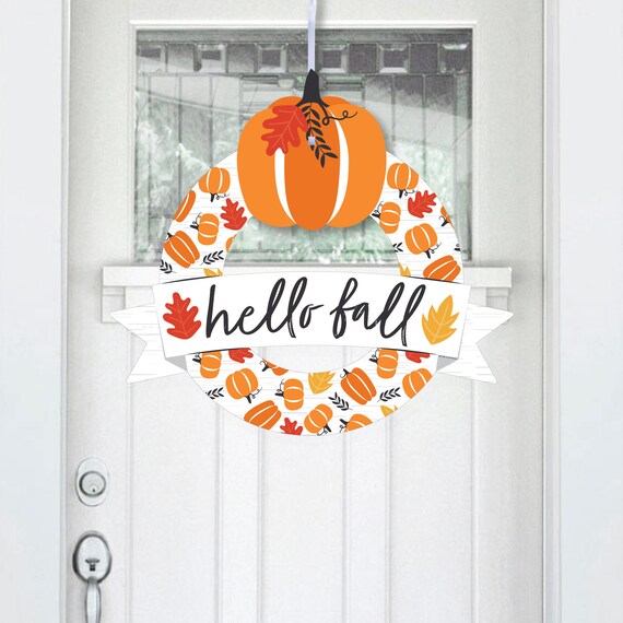 Big Dot of Happiness Jack-O'-Lantern Halloween - Hanging Porch Kids  Halloween Party Outdoor Decorations - Front Door Decor - 3 Piece Sign