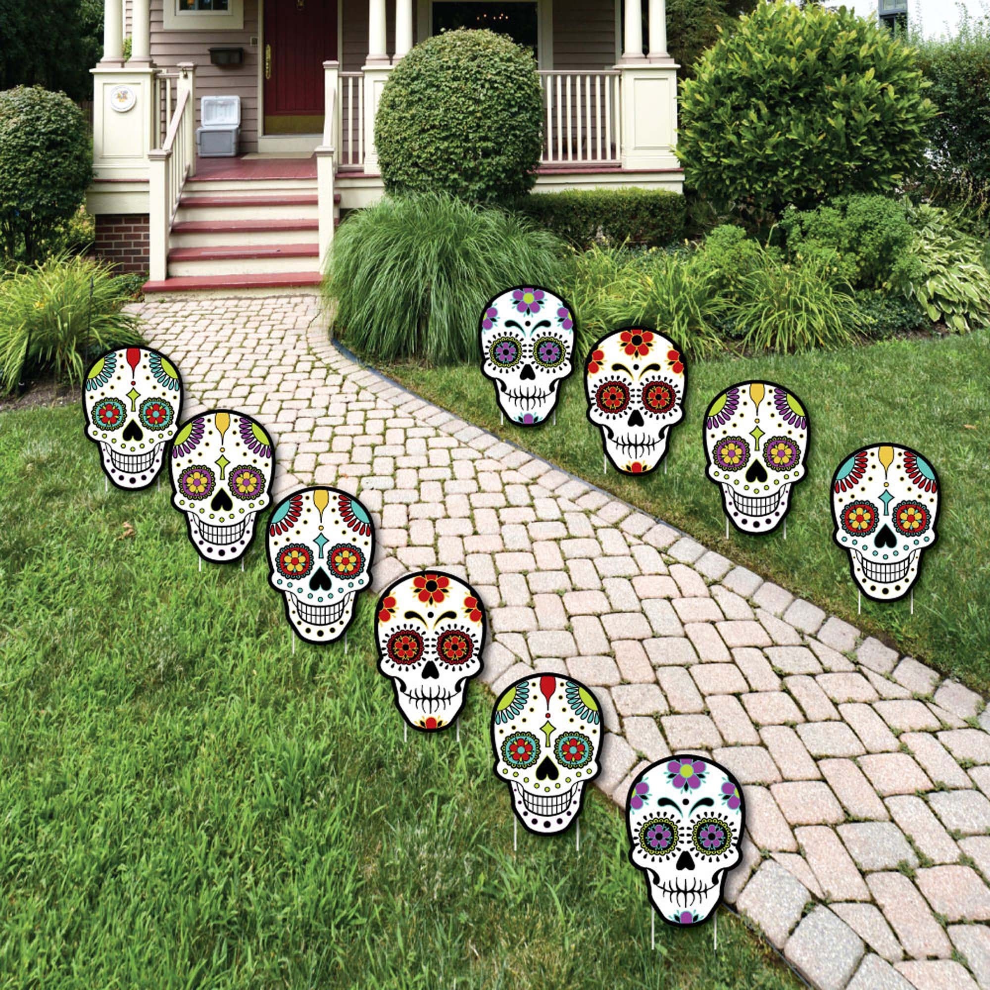 Toland Home Garden Sugar Skulls Halloween Gartenflagge – Doppelseitig, 71x102 Cm, Outdoor-Deko