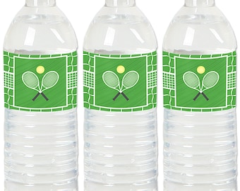 You Got Served - Tennis - Water Bottle Labels - Waterproof Self Stick Labels - Baby Shower & Tennis Party Favors - 20 Ct.