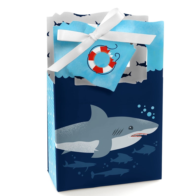 Shark Zone Jawsome Shark Party or Birthday Party Favor Boxes Set of 12 image 1