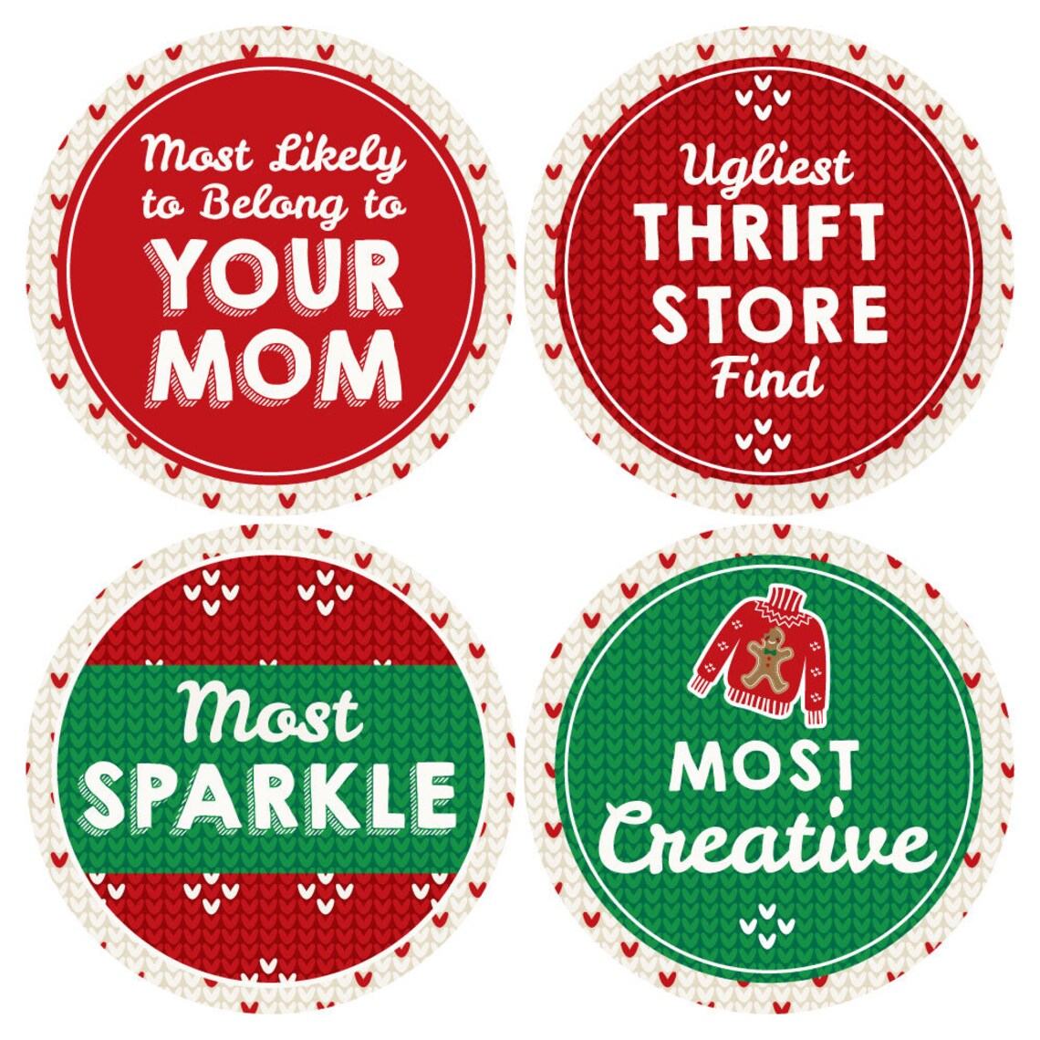Ugly Sweater Contest Awards Funny Christmas Party Name Etsy