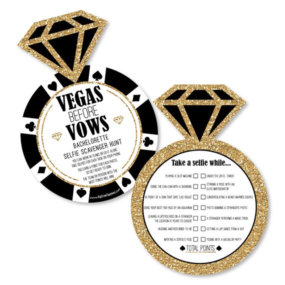Vegas Before Vows - Bridal Shower or Bachelorette Party Games - Selfie Scavenger Hunt - Las Vegas Bachelorette Party Game - 12 Cards Per Set Il_570xn