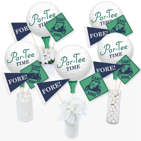 Par-Tee Time - Golf - Centerpiece Sticks - Golf Birthday or Retirement Table Toppers - Golf Baby Shower Party Supplies - Set of 15 Il_570xn