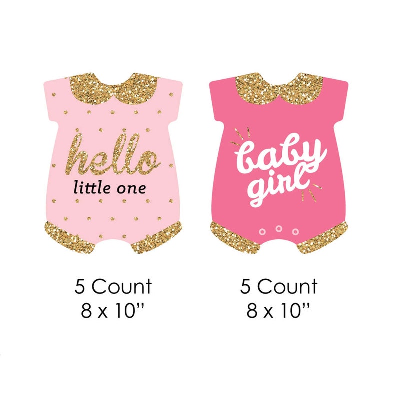 Hello Little One Pink and Gold Baby Bodysuit Lawn Etsy