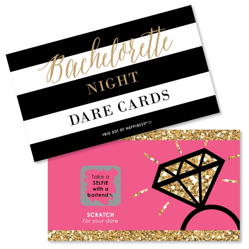 Bachelorette Party Games Girl's Night Out Bachelorette Party Scratch Off Dare Cards Bridal Shower Game Cards Set of 22 image 1