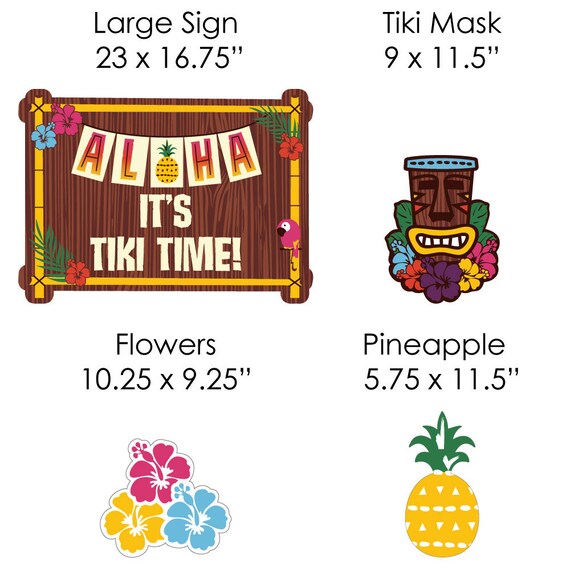 Tiki Luau Shaped Lawn Decorations Tropical Hawaiian Summer Etsy