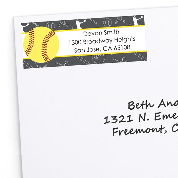 Grand Slam Fastpitch Softball Return Address Labels