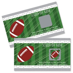 End Zone Football Baby Shower or Birthday Party Scratch Off Games 22 Football Scratch Off Game Cards image 1