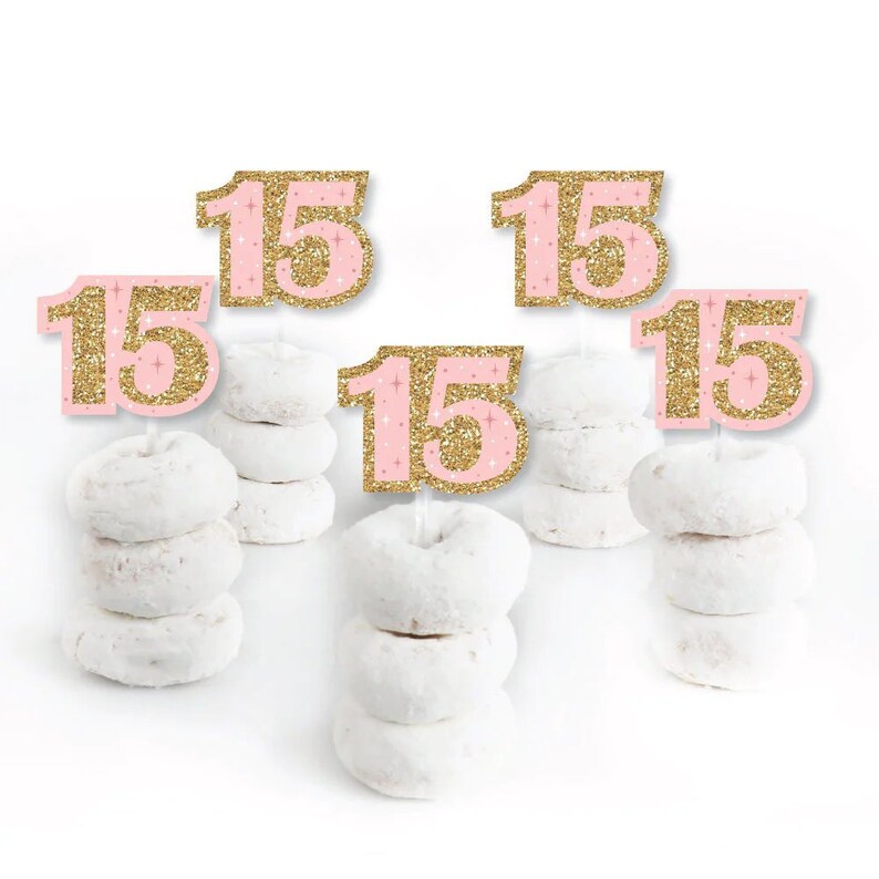 Mis Quince Anos Dessert Cupcake Toppers Quinceanera Sweet Etsy