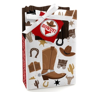 Western Hoedown - Wild West Cowboy Party Favor Boxes - Set of 12