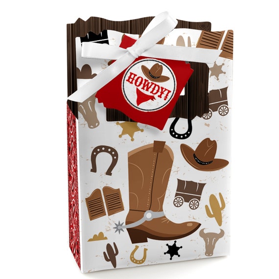 Western Hoedown Wild West Cowboy Party Favor Boxes Set of 12 by Big
