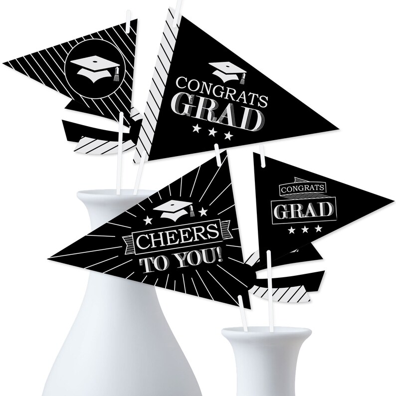 Triangle Graduation Graduation Cheers - Triangle Graduation Party Photo Props - Pennant ...