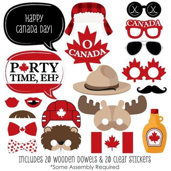 Canada Day Personalized Canada Photo Booth Prop Kit O Canada