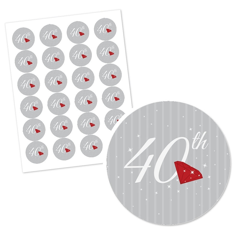 12 Count 40th Anniversary Candle Tin Party Favors