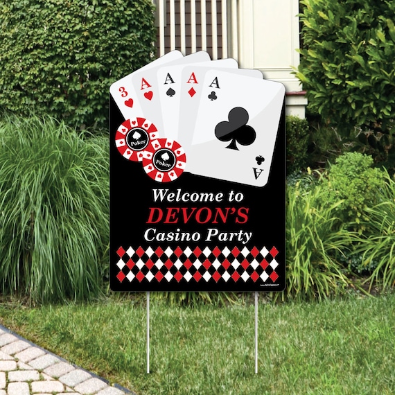 Las Vegas Welcome Sign Casino Party Outdoor Lawn Decorations 