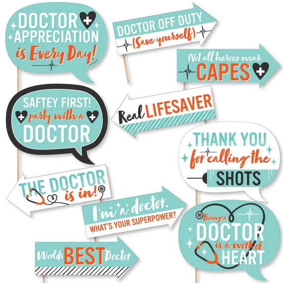 Funny Thank You Doctors - Doctor Appreciation Week Photo Booth Props ...
