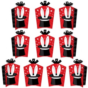 Ta-Da, Magic Show - Table Decorations - Magical Birthday Party Fold and Flare Centerpieces - 10 Count