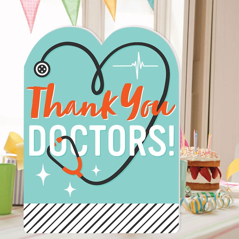 Thank You Doctors Doctor Appreciation Week Giant Greeting Card Big Shaped Jumborific Card 16.5 x 22 inches image 2