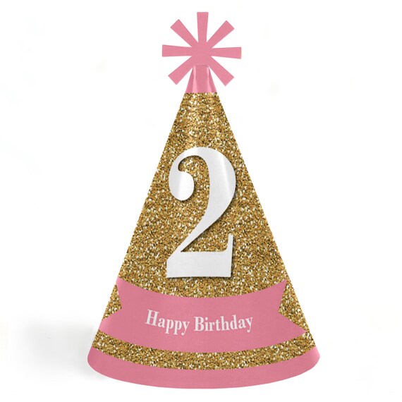 Two Much Fun - Girl Birthday Party - Cone Happy Birthday Party Hats for Kids and Adults - Set of 8 (Standard Size) Il_570xn