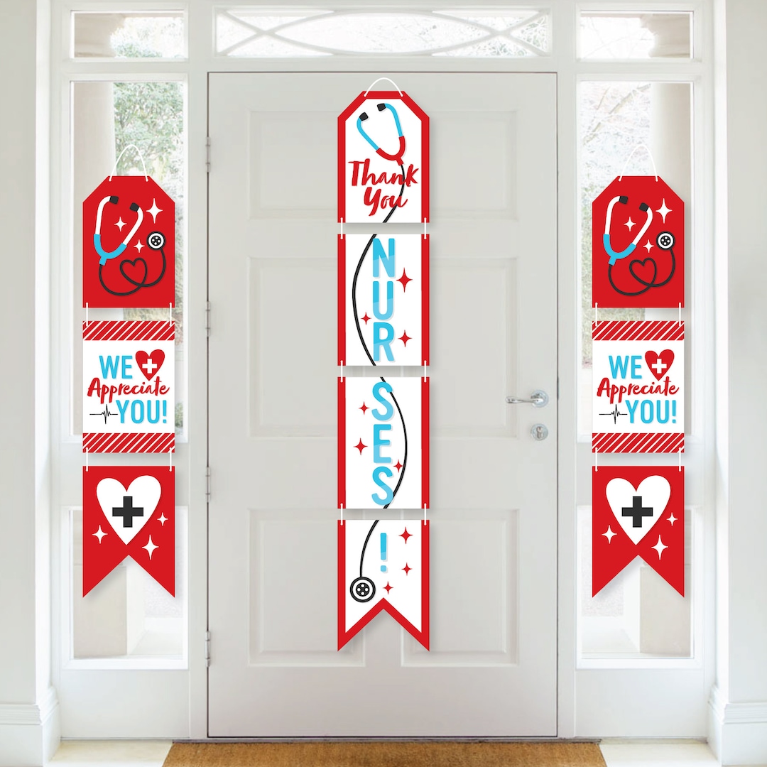 Blue Glitter 'Happy Nurses Week' Banner - Thank You Nurses Party Decorations, Nurse Appreciation Sign