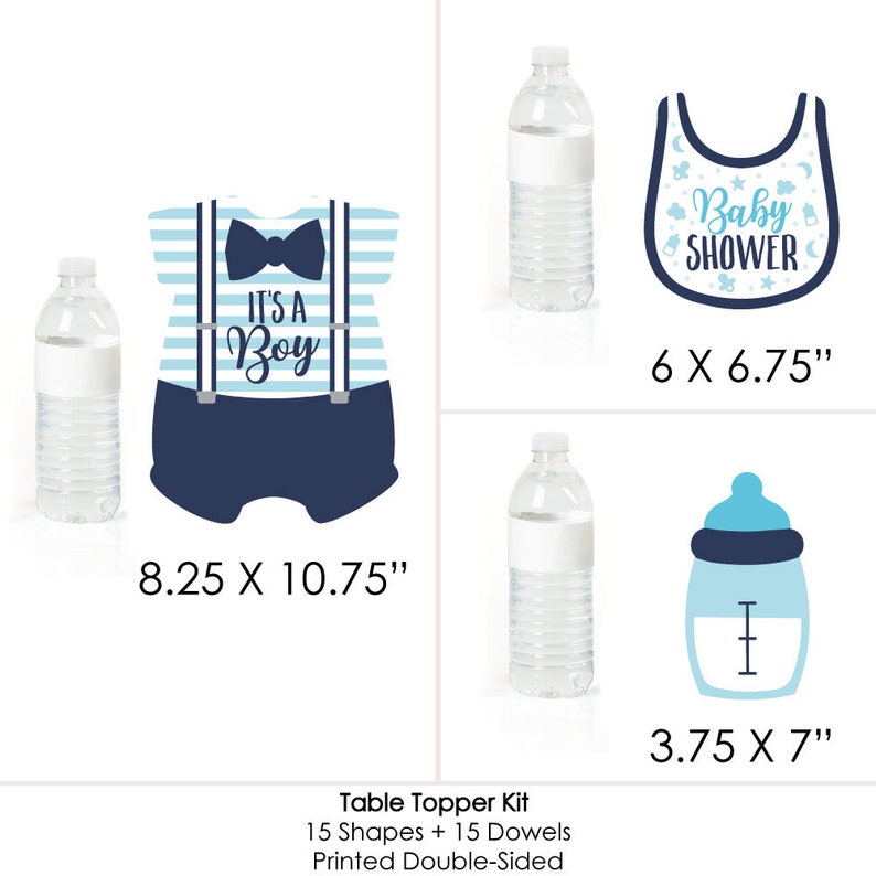 It\u2019s a Boy Set of 15 Blue Baby Shower Centerpiece Sticks Table Toppers