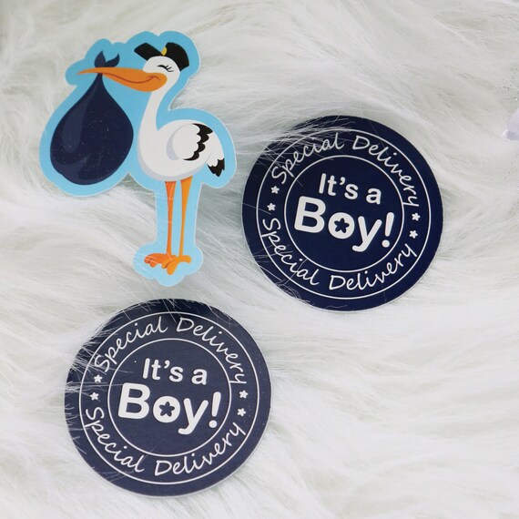 New Arrival Its a Boy Hanging Decoration with Stork Cut Outs x 3 