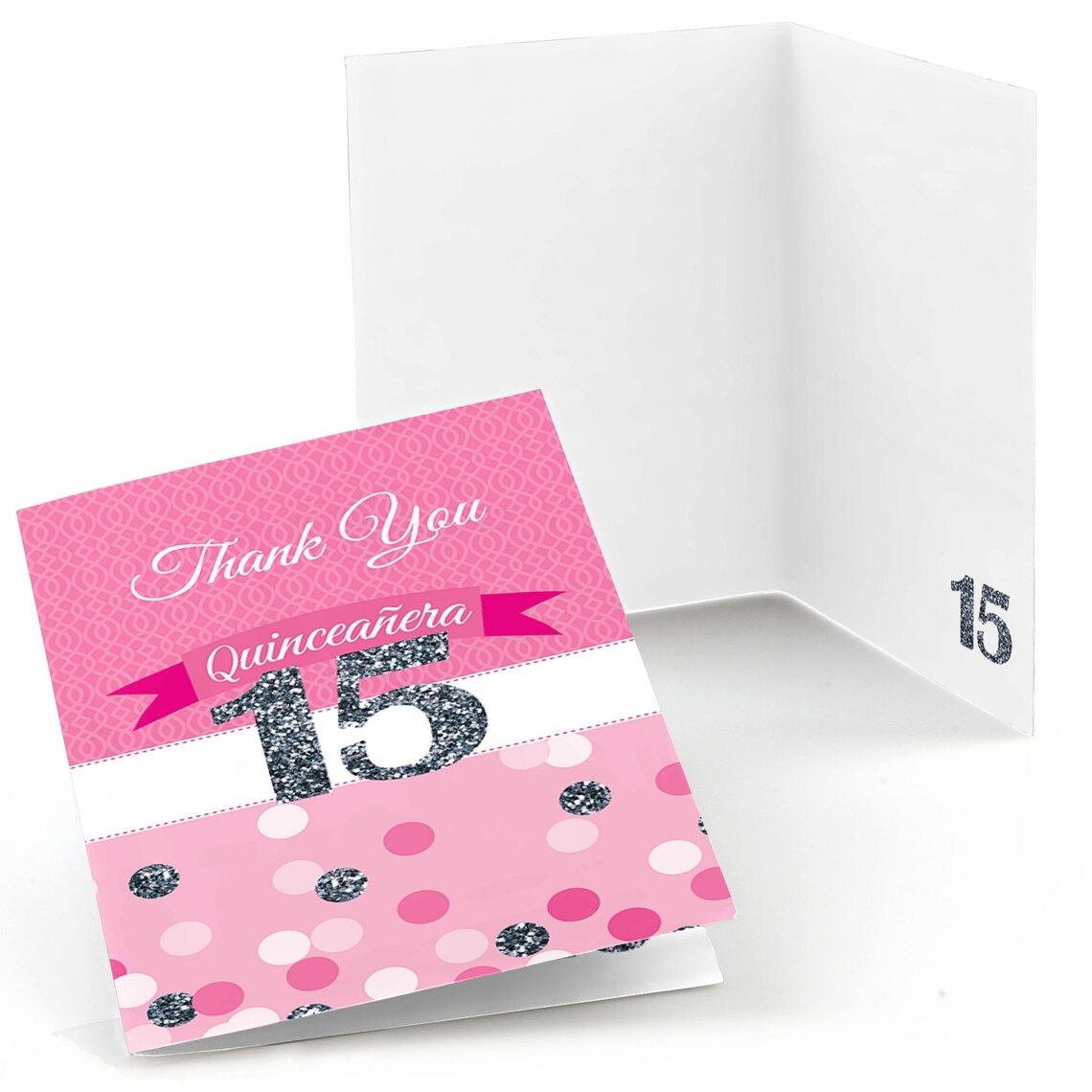 Quinceanera Thank You Cards Sweet 15 Pink Thank You Etsy