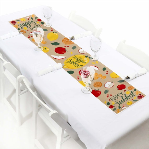 Sukkot - Petite Sukkah Jewish Holiday Paper Table Runner - 12 x 60 inches Il_570xn