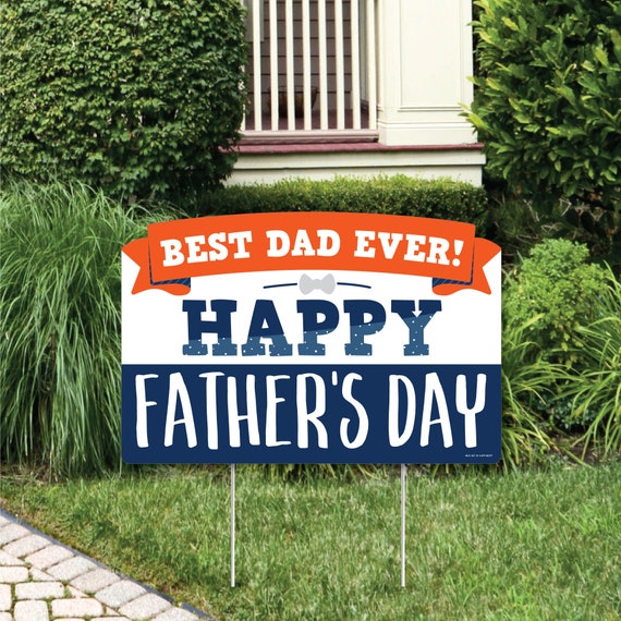 Happy Father's Day We Love Dad Party Yard Sign Lawn Decorations