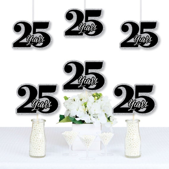 Silver 25th Anniversary Party Decorations We Still Do Happy, 46% OFF
