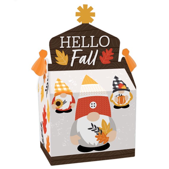 Fall Gnomes - Treat Box Party Favors - Autumn Harvest Party Goodie Gable Boxes - Set of 12 Il_570xn