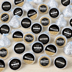 Happy Retirement - Retirement Party Small Round Candy Stickers - Party Favor Labels - 324 Count